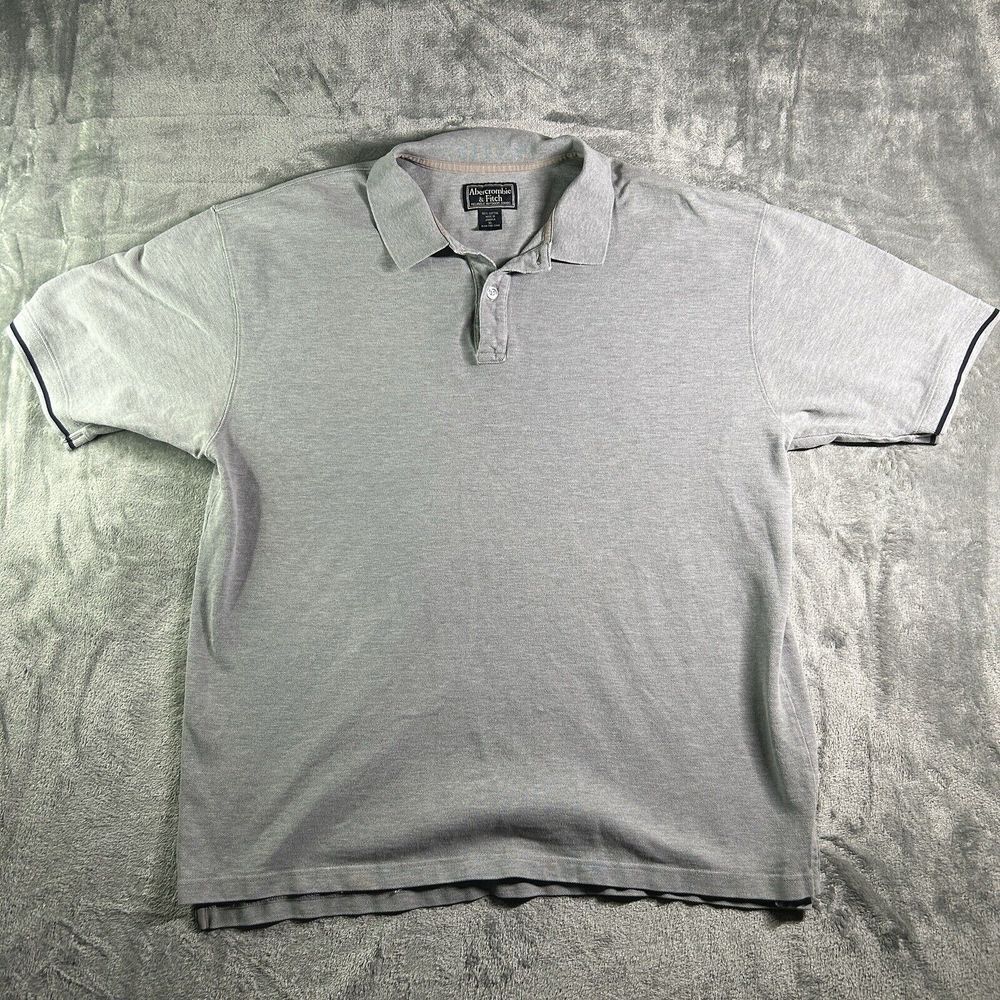Abercrombie‎ & Fitch Mens XL Polo Shirt Short Sleeves Gray Collared Jamaica Made